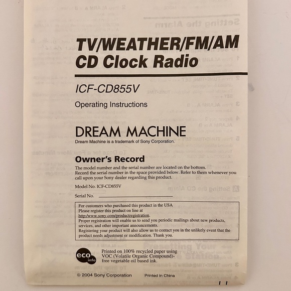 Vintage SONY Dream Machine ICF-CD855V - Picture 9 of 11